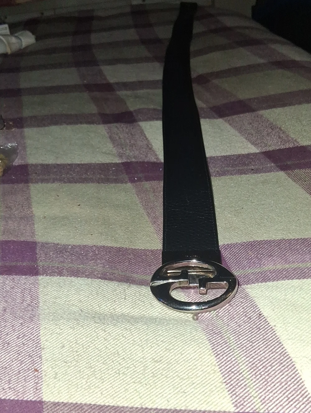 Classic Black Leather Belt with Silver Oval Buckle